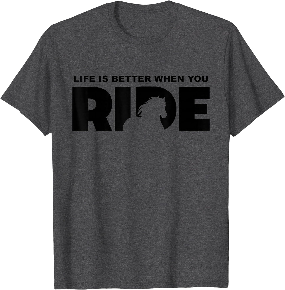 BASBO Horse Riding T-Shirt - Dark Heather Grey