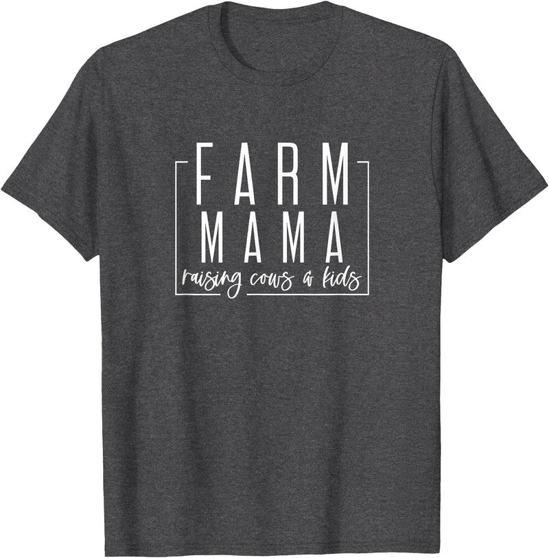 Farm mama raising cows and kids T-Shirt - Dark Heather Grey
