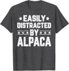 Alpaca Lover Gifts Shirt Easily Distracted By Alpaca - Funny Llama Alpaca Lover T-Shirt - Dark Heather Grey