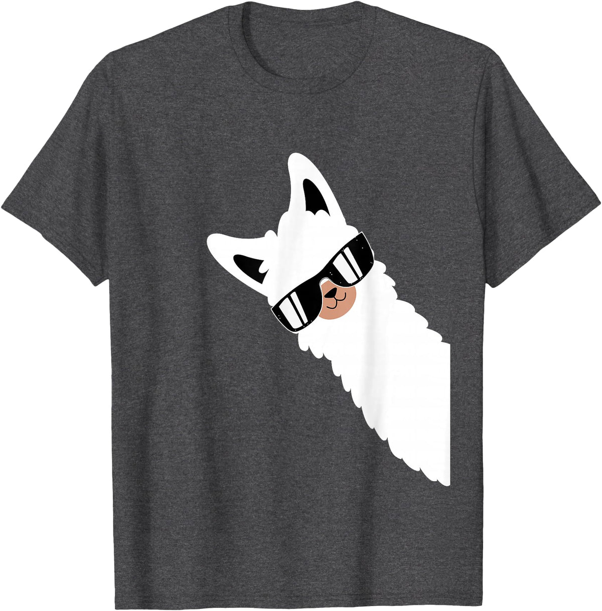 Funny Alpaca Apparel Lama Llama Alpaca with Sunglasses Lama Lover - Cool Lama T-Shirt - Dark Heather Grey
