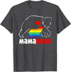 Funny Bear Family Gay LGBT Pride Rainbow Flag TLT Mama Bear Proud Mom Rainbow Flag LGBT Pride Mother's Day T-Shirt - Dark Heather Grey
