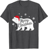 Polar Bear Animal Lover Xmas tee Polar Bear Animal Lover Xmas Santa Hat Polar Bear Christmas T-Shirt - Dark Heather Grey