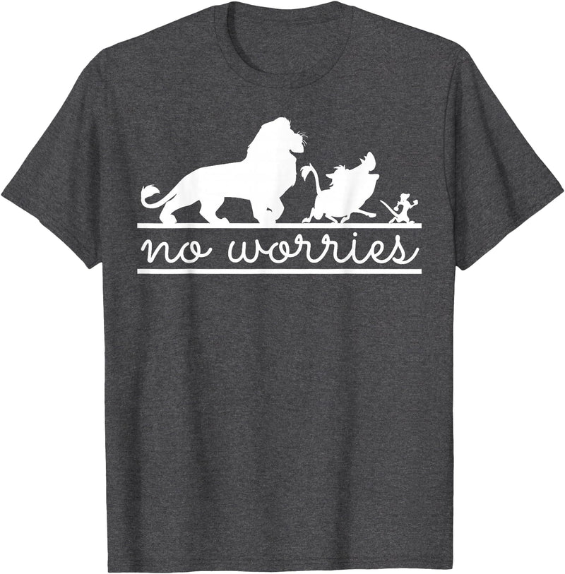 Disney Lion King No Worries Silhouette Trio T-Shirt - Dark Heather Grey