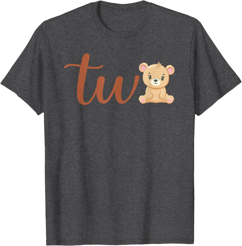 Family Birthday Bear Gifts Two of The Birthday Boy Bear 1st Birthday Party Boy T-Shirt - Dark Heather Grey