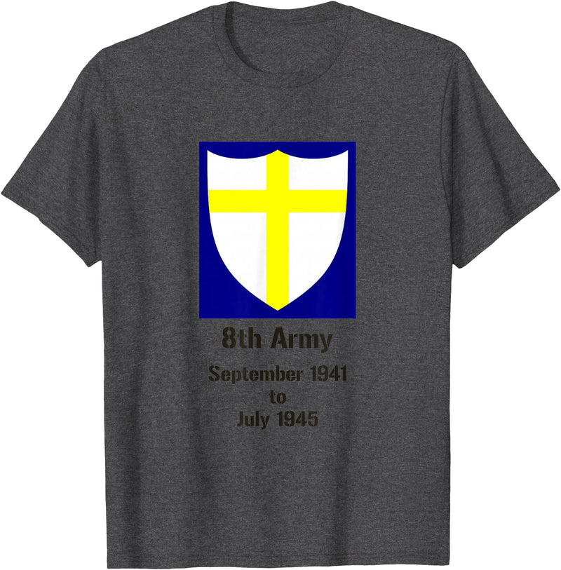 Bear Cave Designs British 8th Army, WW2, Desert Rats T-Shirt - Dark Heather Grey