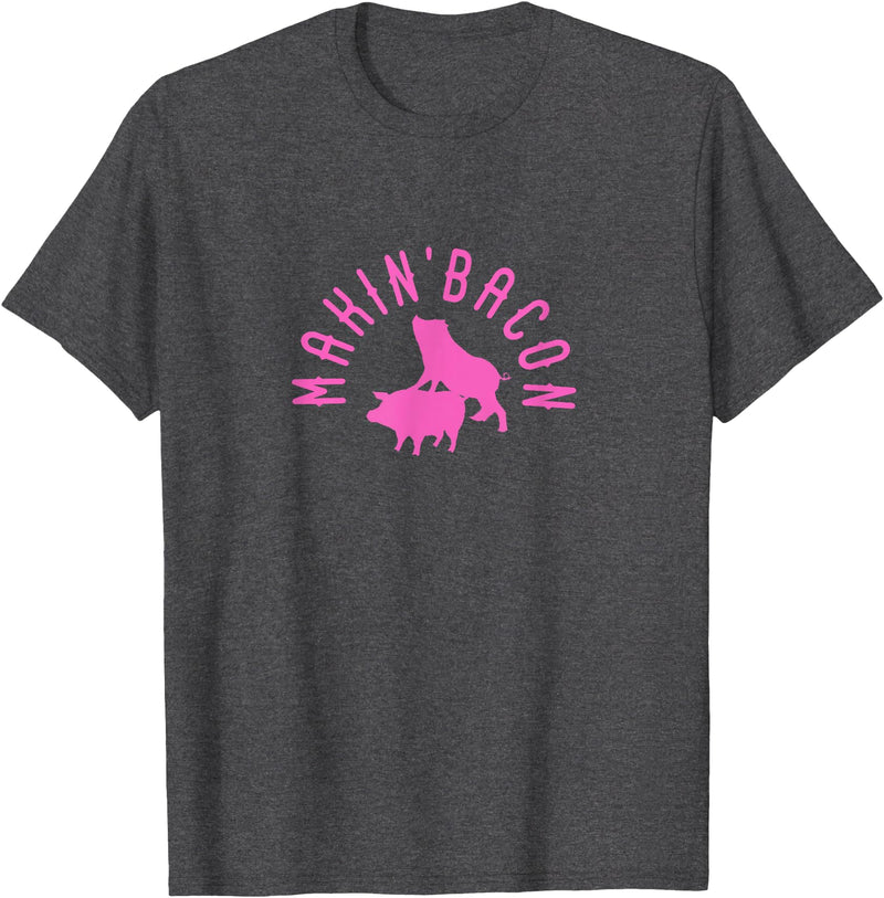 Makin Bacon for Bacon Macon Merch Makin Bacon for Bacon Making Fans T-Shirt - Dark Heather Grey