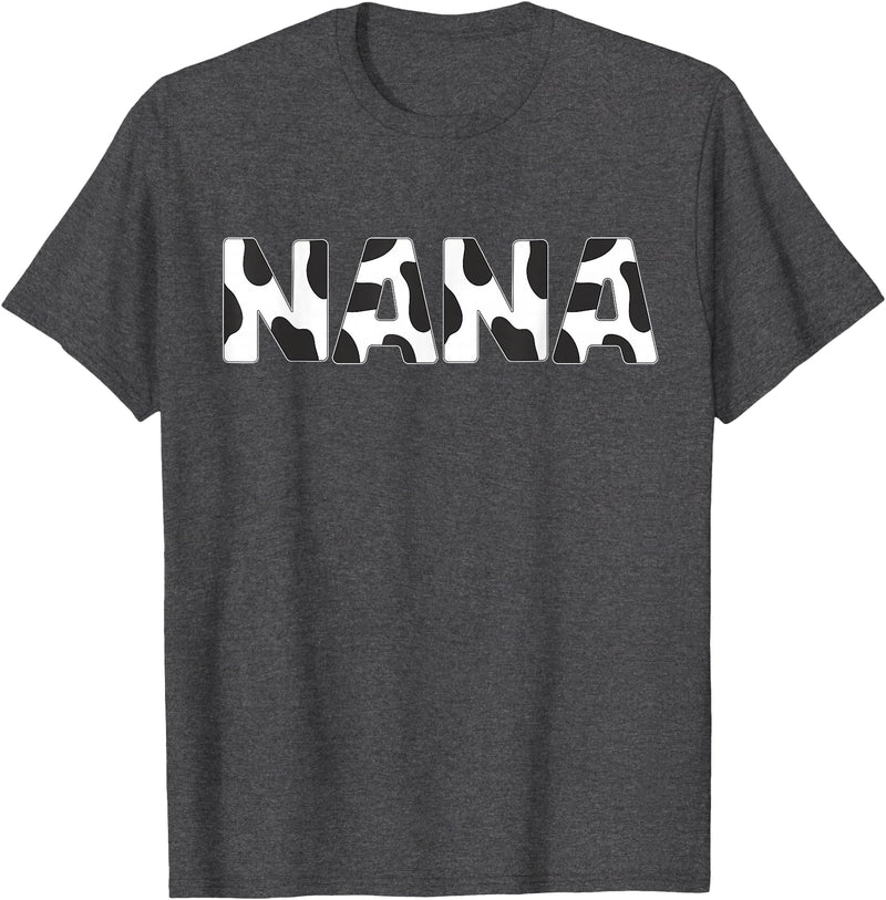 Cow Print Birthday Shirt For Family Men Women Cow Nana Birthday Family Matching 1 St Birthday Girl Boy T-Shirt - Dark