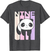 Kids 9 Year Old Cute Panda Bear Birthday Decoration Party T-Shirt - Dark Heather Grey