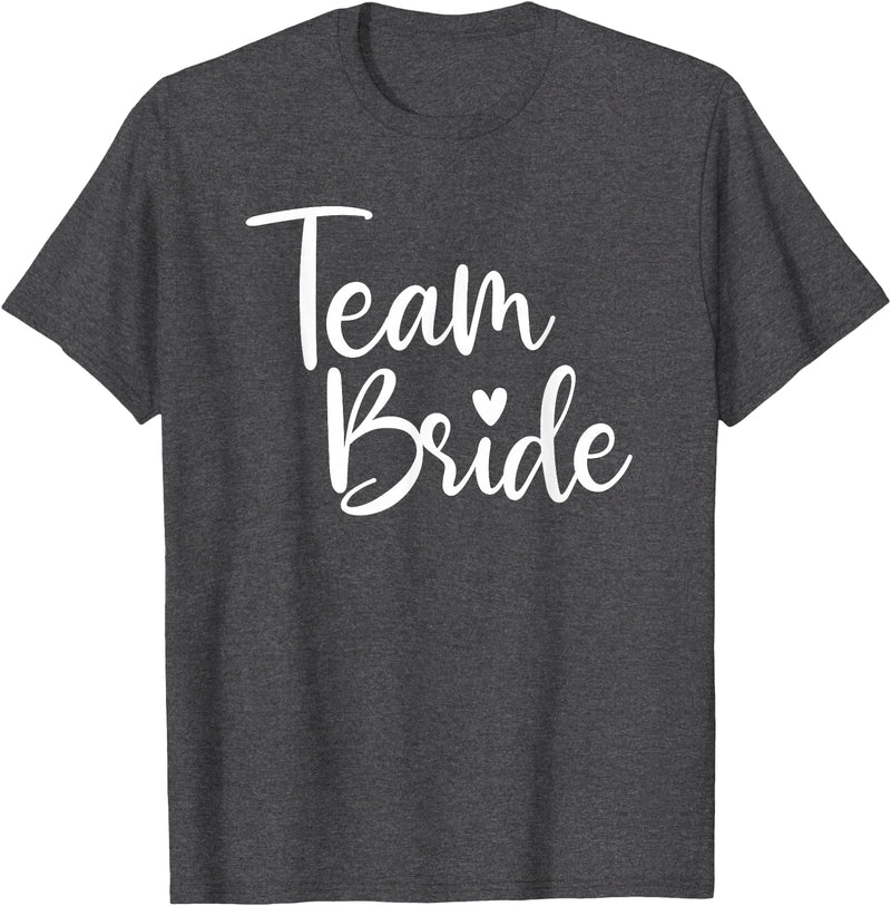 Team Bride Wedding tee Team Bride Wedding, Bride Bridal Party T-Shirt - Dark Heather Grey
