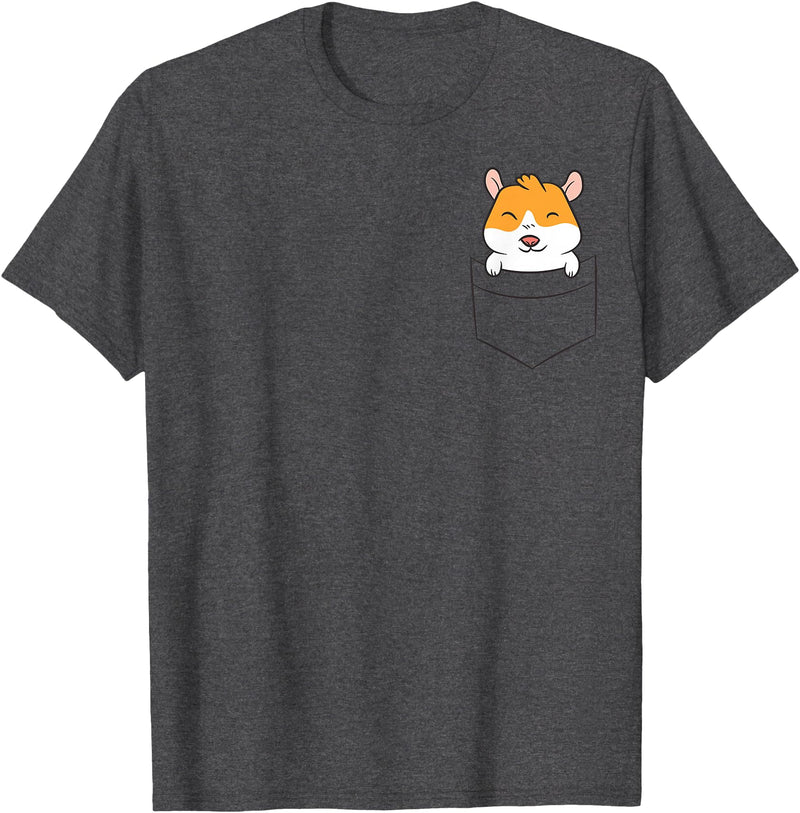 Cute Guinea Pig Tees And Gifts Guinea Pig In A Pocket Cute Pocket Guinea Pig T-Shirt - Dark Heather Grey