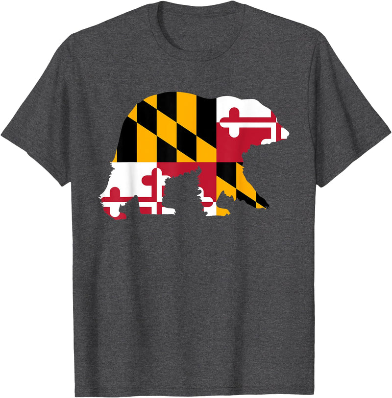 Maryland Black Bear T-Shirt - Dark Heather Grey