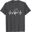 Fisherman Angler Fishing Gifts Angler Heartbeat Fishing Rod Fisherman T-Shirt - Dark Heather Grey