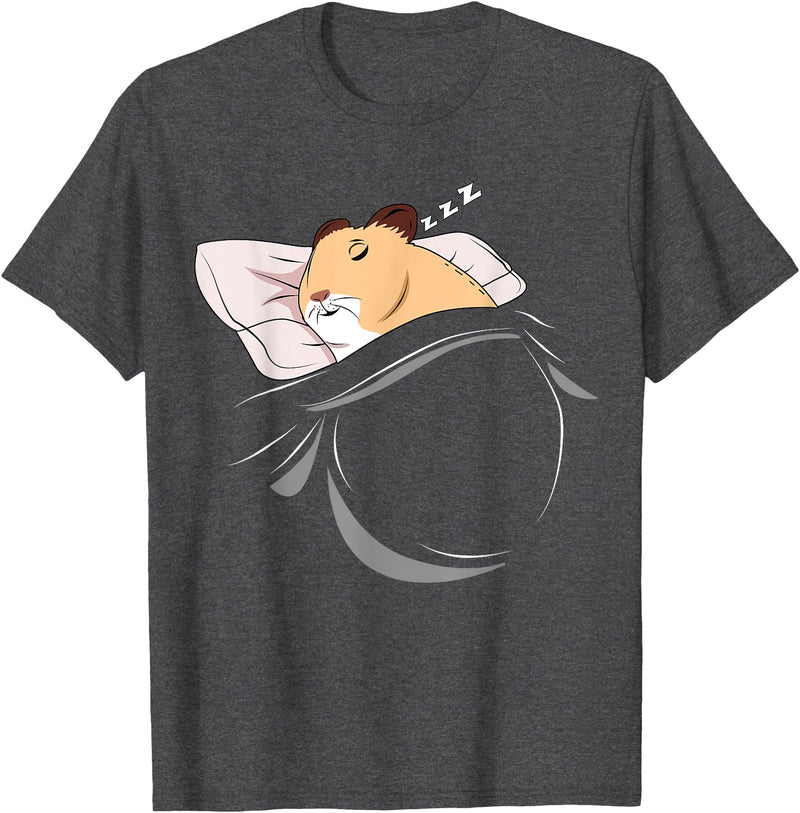 Hamster Sleeping Hammy Pajamas Nap PJs Outfit Gift Hamster T-Shirt - Dark Heather Grey