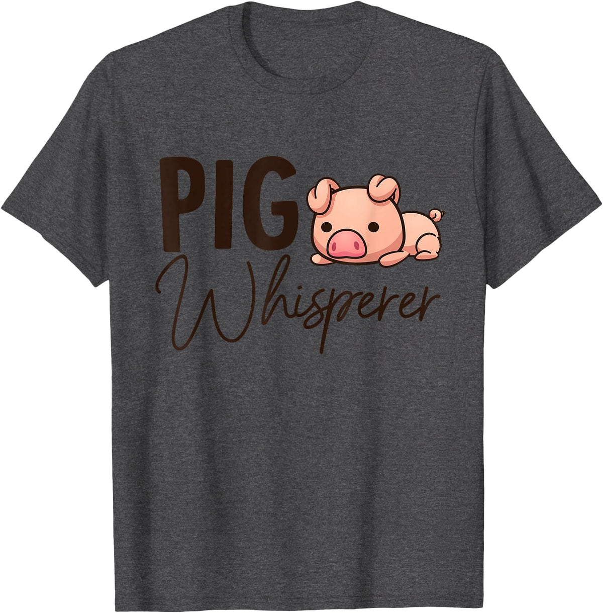 SHIRTSIDE PIG Pig Whisperer Shirt Gift For Pig Lover T-Shirt - Dark Heather Grey