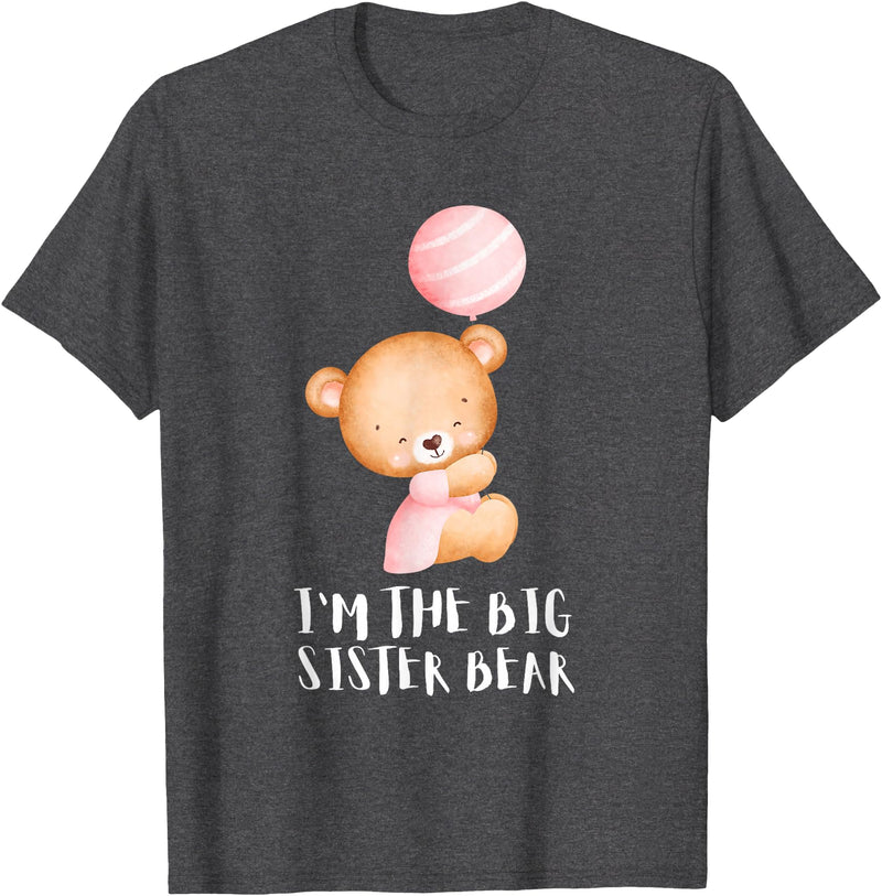 Big Sister Little Sister Outfits Siblings - Im the big sister bear T-Shirt - Dark Heather Grey