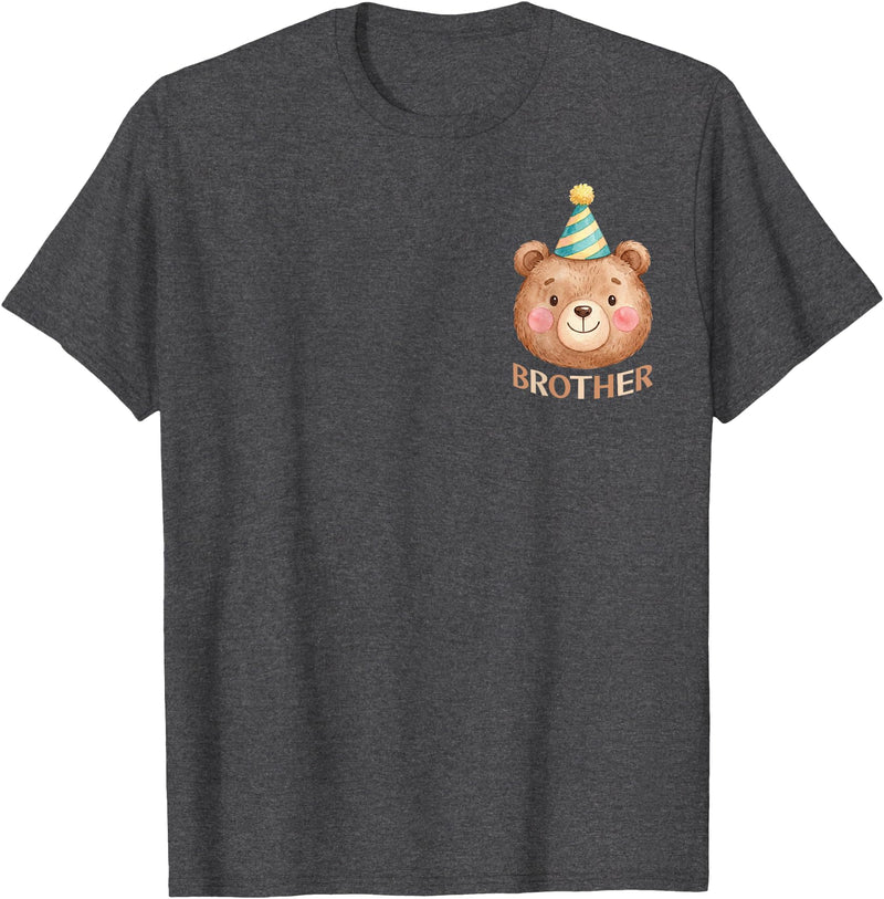 Beary First Birthday Family Matching Party TEE Brother Bear 1st Birthday Boy Girl Family Matching Party T-Shirt - Dark Heather Grey