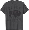 Drinking Fun designs - Big Ray Designs Beast of Bourbon Drinking Whiskey Design Bison Buffalo Party T-Shirt - Dark Heather