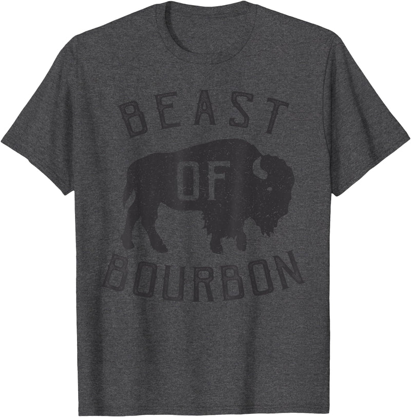 Drinking Fun designs - Big Ray Designs Beast of Bourbon Drinking Whiskey Design Bison Buffalo Party T-Shirt - Dark Heather