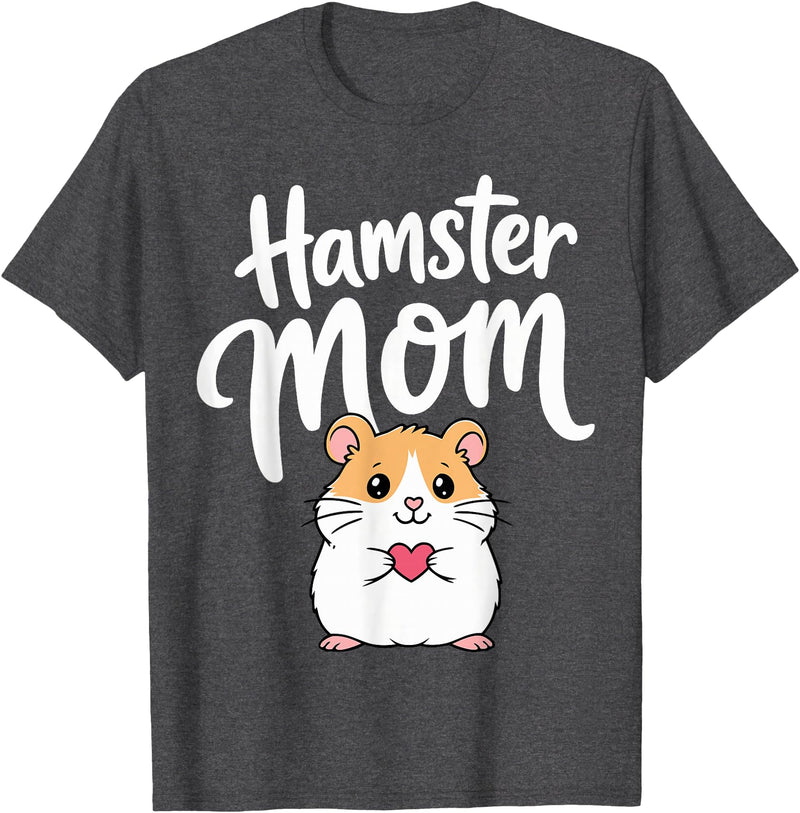 Hamster Mom Keeper Woman Girl Hamster T-Shirt - Dark Heather Grey