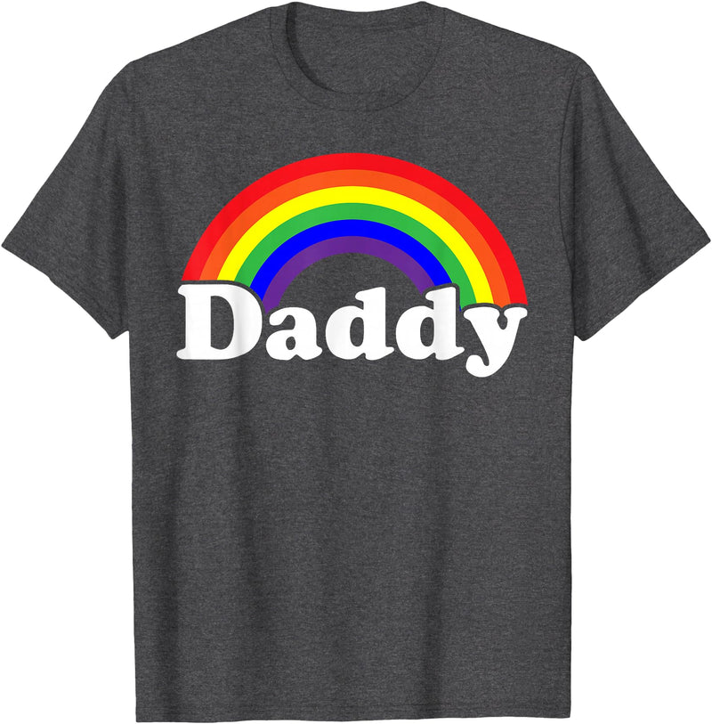 Gay Pride Parade Event Frestival Shirt Co Mens Damn Daddy Gay Pride Parade Daddy Masc Man LGBTQ Dad T-Shirt - Dark Heather Grey