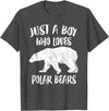 Polar Bear Lover Gift Just A Boy Who Loves Polar Bears T-Shirt Bear Lover Gift T-Shirt - Dark Heather Grey