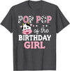 Cow Birthday Shirts For Family Men Women Cow Lover Pop Pop of The Birthday Girl Shirt Farm Cow Grandpa 1st T-Shirt - Dark