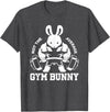 Easter Day Gym Bunny Rabbit Weightlifting Deadlift Fitness T-Shirt in Dark Heather Grey