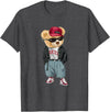 Punk Rocker Teddy Bear Rap Hip Hop Gift Men Women Punk Rocker Rapper Popster Punker Teddy Bear Rap Hip Hop T-Shirt - Dark Heather Grey