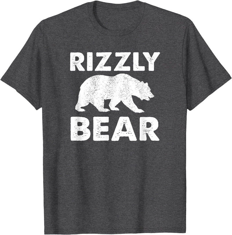 Rizz Meaning Tees Rizzly Bear T-Shirt - Dark Heather Grey