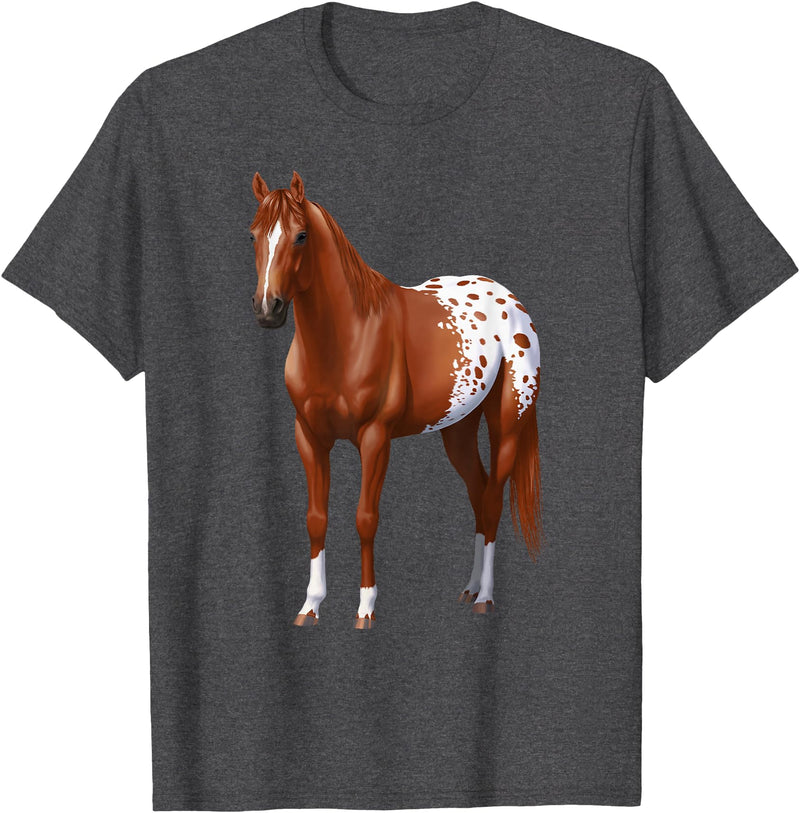 Horse Lover Art by CSForest Chestnut Sorrel Blanket Appaloosa Horse Lover Gift T-Shirt - Dark Heather Grey