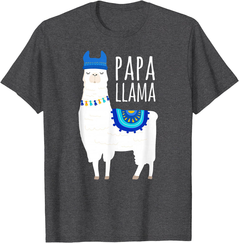 Mama Llama Lover Gifts by Memme Papa Llama T-Shirts for Men T-Shirt - Dark Heather Grey
