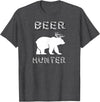 funny Beer Hunter shirt Funny Bear Deer BEER Hunting Tee Shirt T-Shirt - Dark Heather Grey