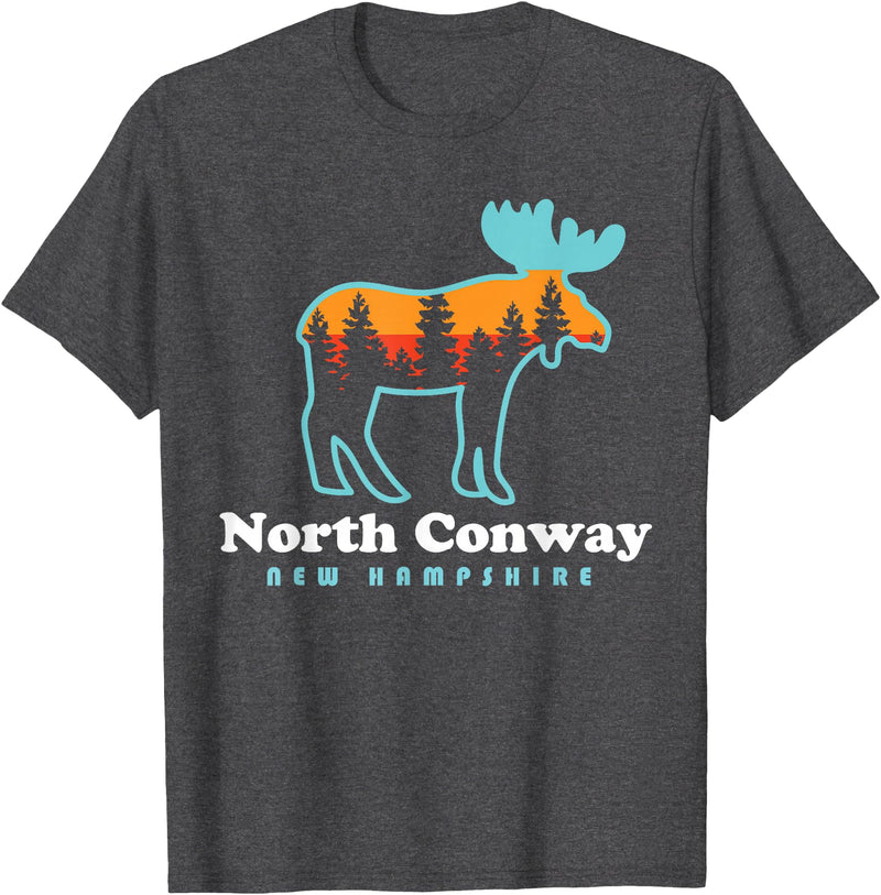 North Conway NH North Conway New Hampshire Moose Mountains T-Shirt - Dark Heather Grey