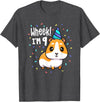 Guinea Pig Birthday by Joy Haus Guinea Pig Birthday Party Wheek Kids 9 Year Old 9th Outfit T-Shirt - Dark Heather Grey