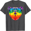 Bear Gay Pride Novelty by Ryan Co. Geometric Bear LGBT Rainbow Flag Gay Pride Men Women T-Shirt - Dark Heather Grey