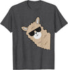 Funny Llama And Alpaca Gifts Cute Llama Alpaca with Sunglasses Funny Llama T-Shirt - Dark Heather Grey
