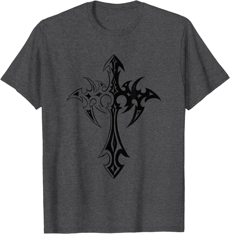 Alt Emo Grunge Alternative Goth Aesthetic Graphic Gothic Cross Mall Goth Punk Grunge Aesthetic T-Shirt - Dark Heather Grey
