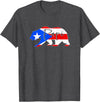 Boricua Strong Papi Bear Shirt Puerto Rico Flag Boricua T-Shirt - Dark Heather Grey
