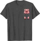 Pig Gift Pig Lover Stuff & Pig Novelty Accessories Cool Pig Art For Men Women Farm Animal Piggy Pork Pig Lovers T-Shirt - Dark Heather Grey