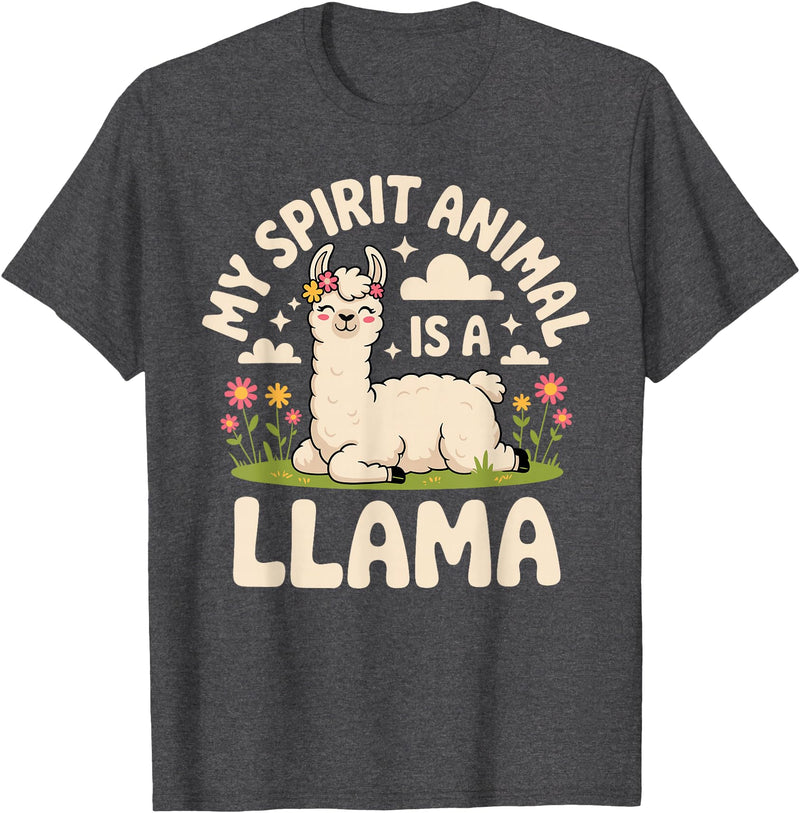 Llama Gift Llama Lover Accessories & Lama Stuff Funny Llama Art for Men Women Kids Alpaca Gag Llama Lover T-Shirt - Dark Heather Grey