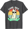 Retro Sunset Llama Spitter Joke Girls Boys Toddler Funny Llama Lover Stand Back I Spit Cute Llamas Spitting Pet T-Shirt - Dark Heather Grey