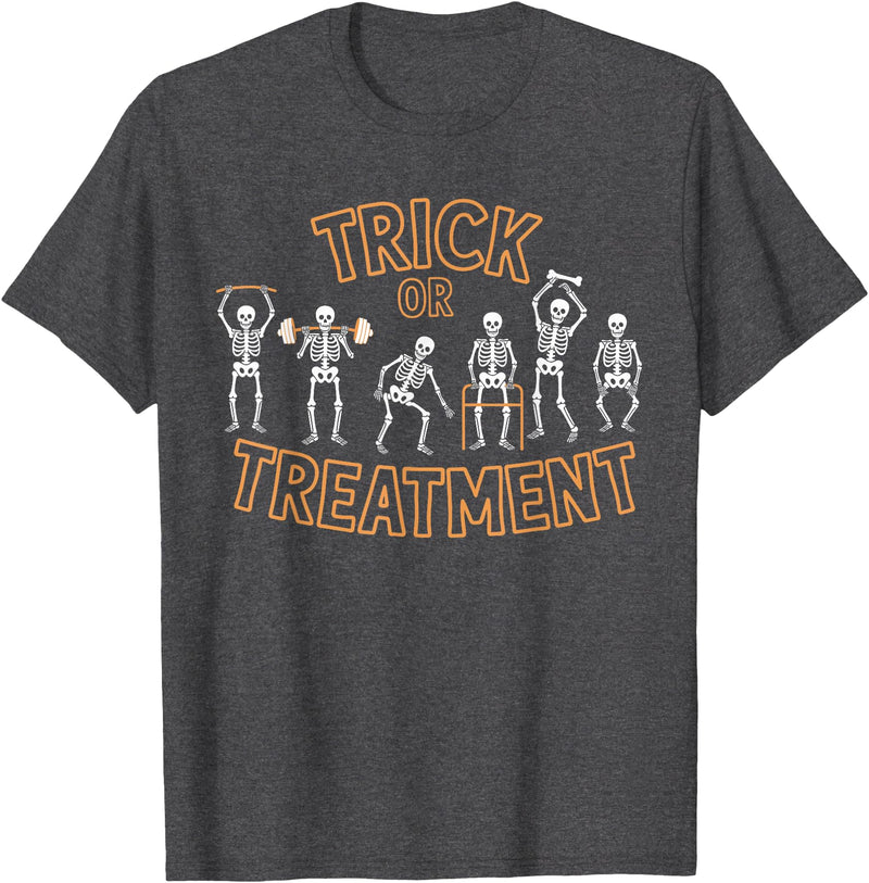 Halloween Costume Physical Therapist Lazy Costume Trick Or Treatment Halloween Physical Therapy Skeleton PT T-Shirt - Dark