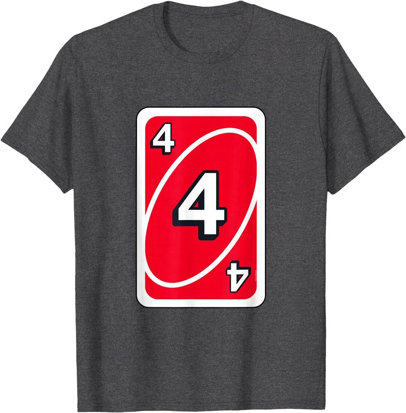UNO Halloween Red 4" Card T-Shirt - Dark Heather Grey