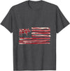 Bacon Lovers BBQ Grill Pork Pig Bacon Flag Pig American Patriot Cooking Grill T-Shirt - Dark Heather Grey