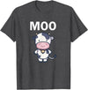 Moo Cow Funny Farmer Cow for Adults Kids Boys and Girls T-Shirt - Dark Heather Grey