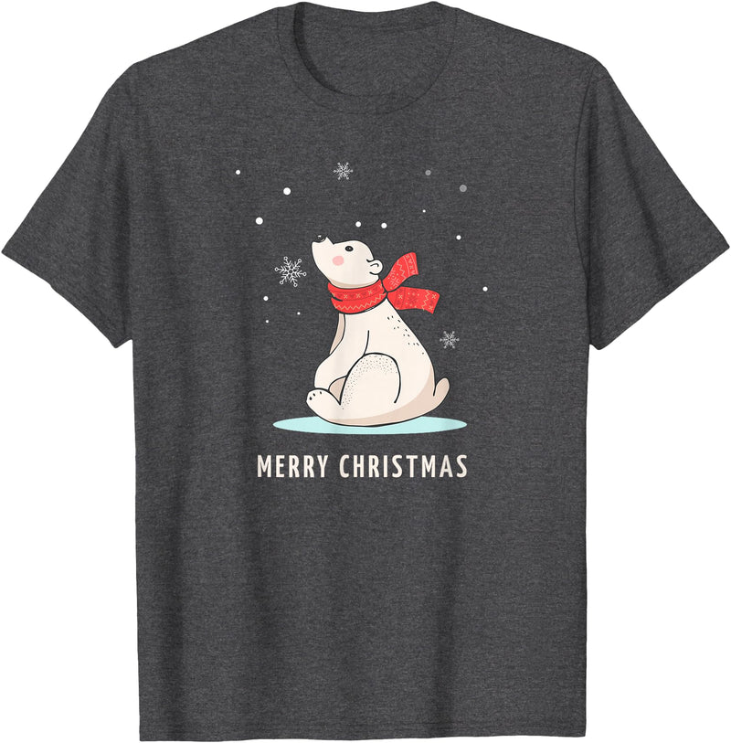 Sassy Southern Charm & Grace Cute Funny & Unique Christmas Polar Bear & Snow T-Shirt Gift T-Shirt - Dark Heather Grey