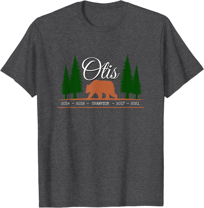 Brown Bear Lovers and Fat Grizzy Fans 2023 Otis Champion fat brown grizzly bear fan beartober week 2023 T-Shirt - Dark Heather Grey