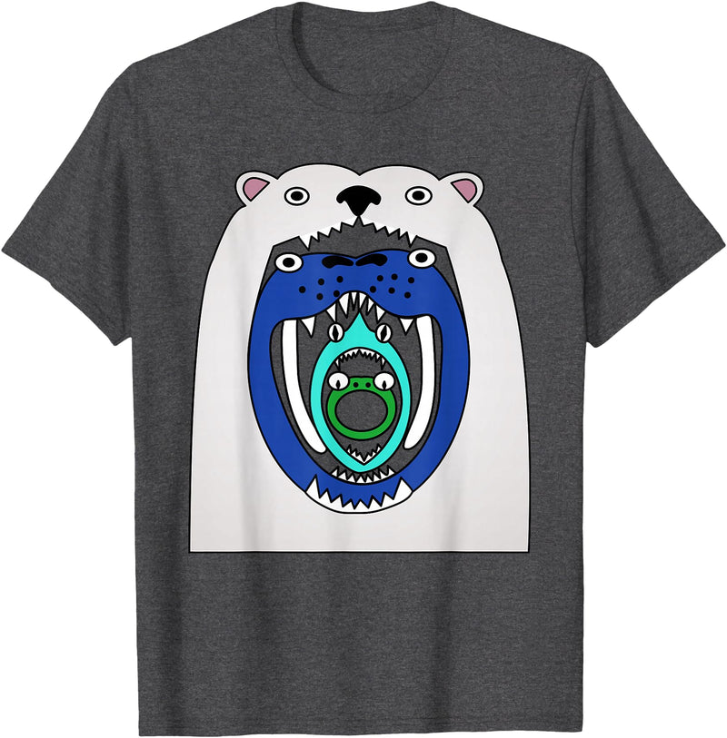 Cute designs for kids Polar Bear Food Chain Funny Kids T-Shirt T-Shirt - Dark Heather Grey