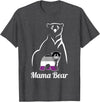 Asexual Mama Bear Designs Co. Asexual Mama Bear Asexual Pride LGBT Ace Pride Flag Mom T-Shirt - Dark Heather Grey
