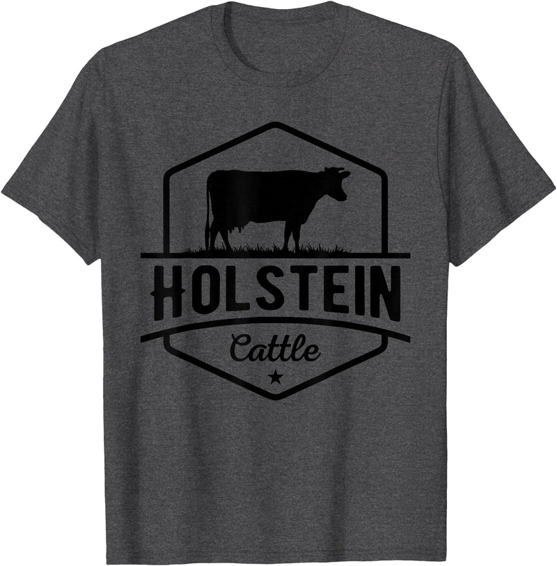 Farm and Holstein Cow for Men and Cattle Clothing Holstein Cattle - Holstein Cow for Farmers T-Shirt - Dark Heather Grey